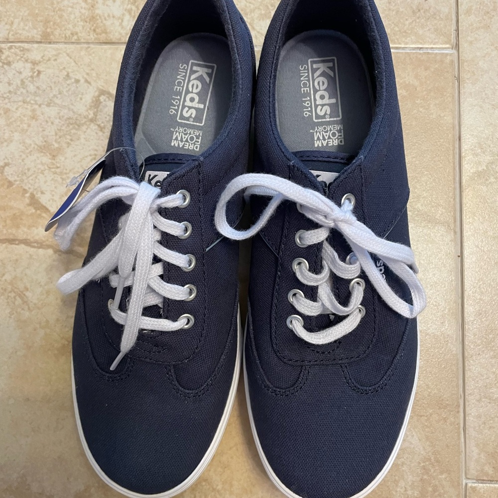 Keds Ladies Navy Canvas memory foam Sneakers